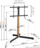 TVS 3695 | tv vloerstandaard | Eikenhoud & staal | 40-77" 6